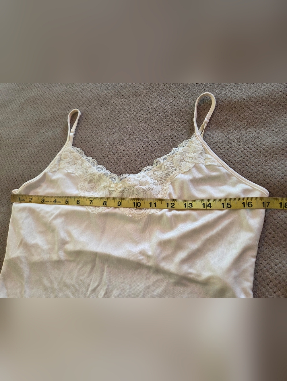 Vintage The Limited Women's large Lace Trim Babydoll Cami Stretch Ivory/off whit - Picture 5 of 14